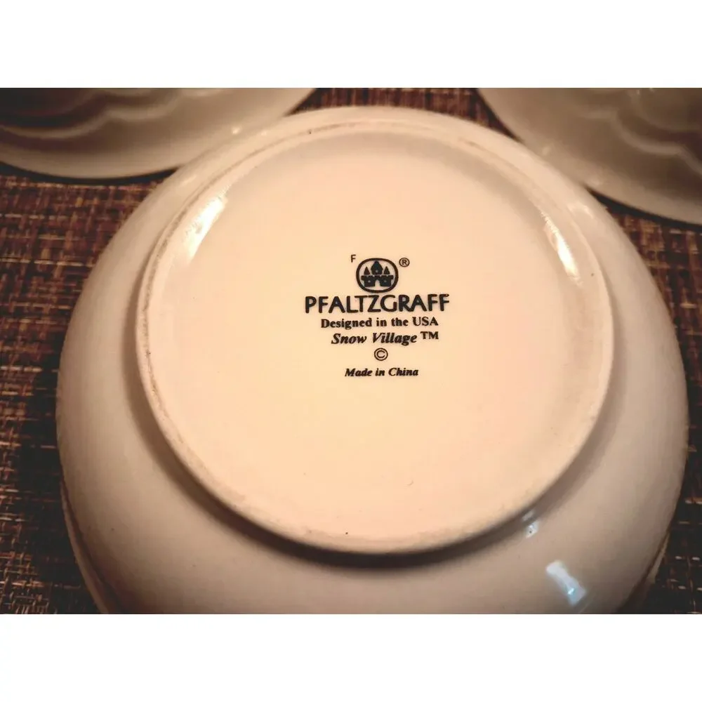 Pfaltzgraff Snow Village Cereal Bowls Set of 3